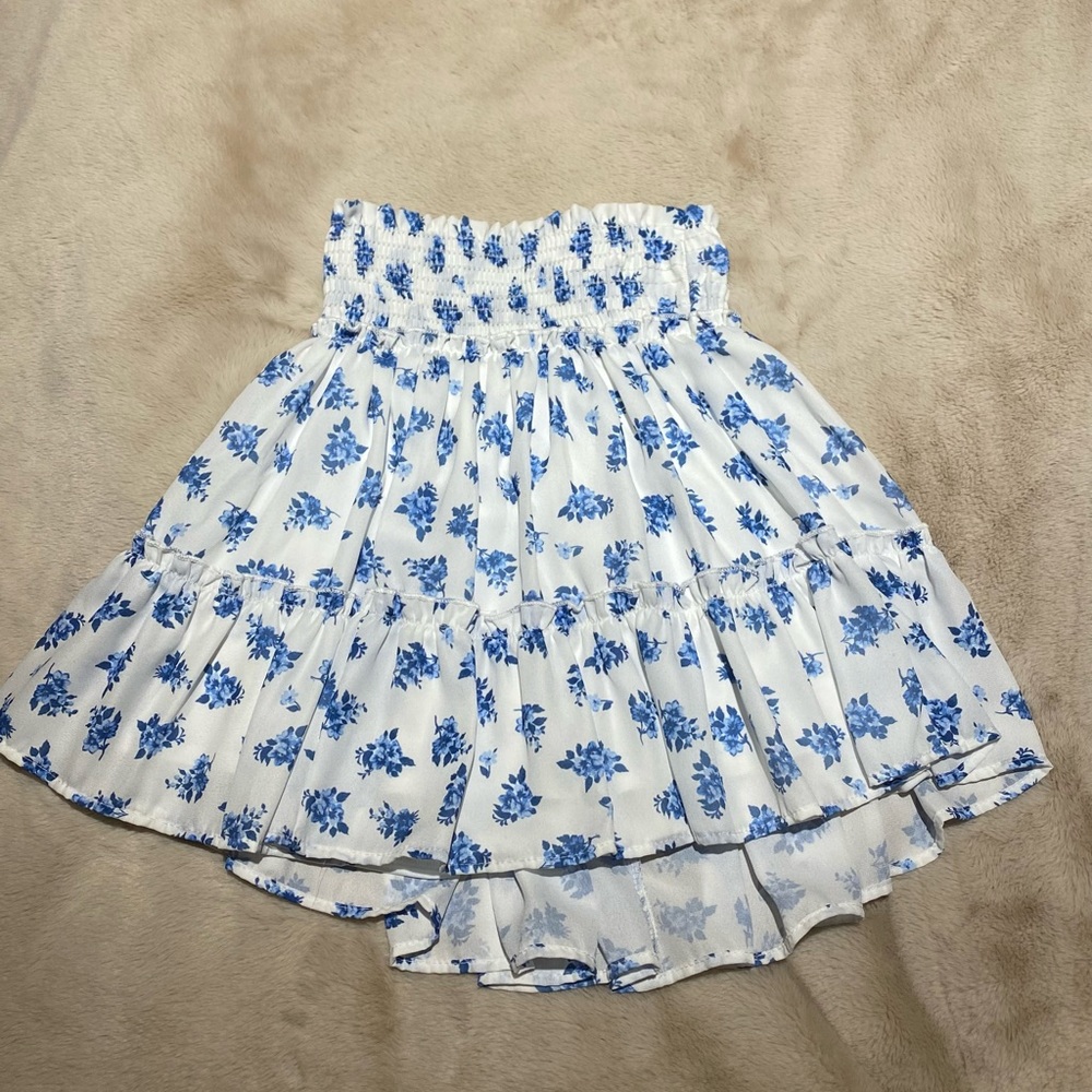 Altar’d State Blue floral mini skirt